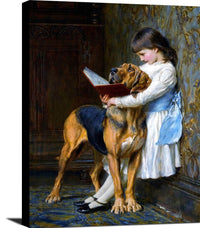 Compulsory Education Painting Briton Riviere Canvas Art Fine Art Print