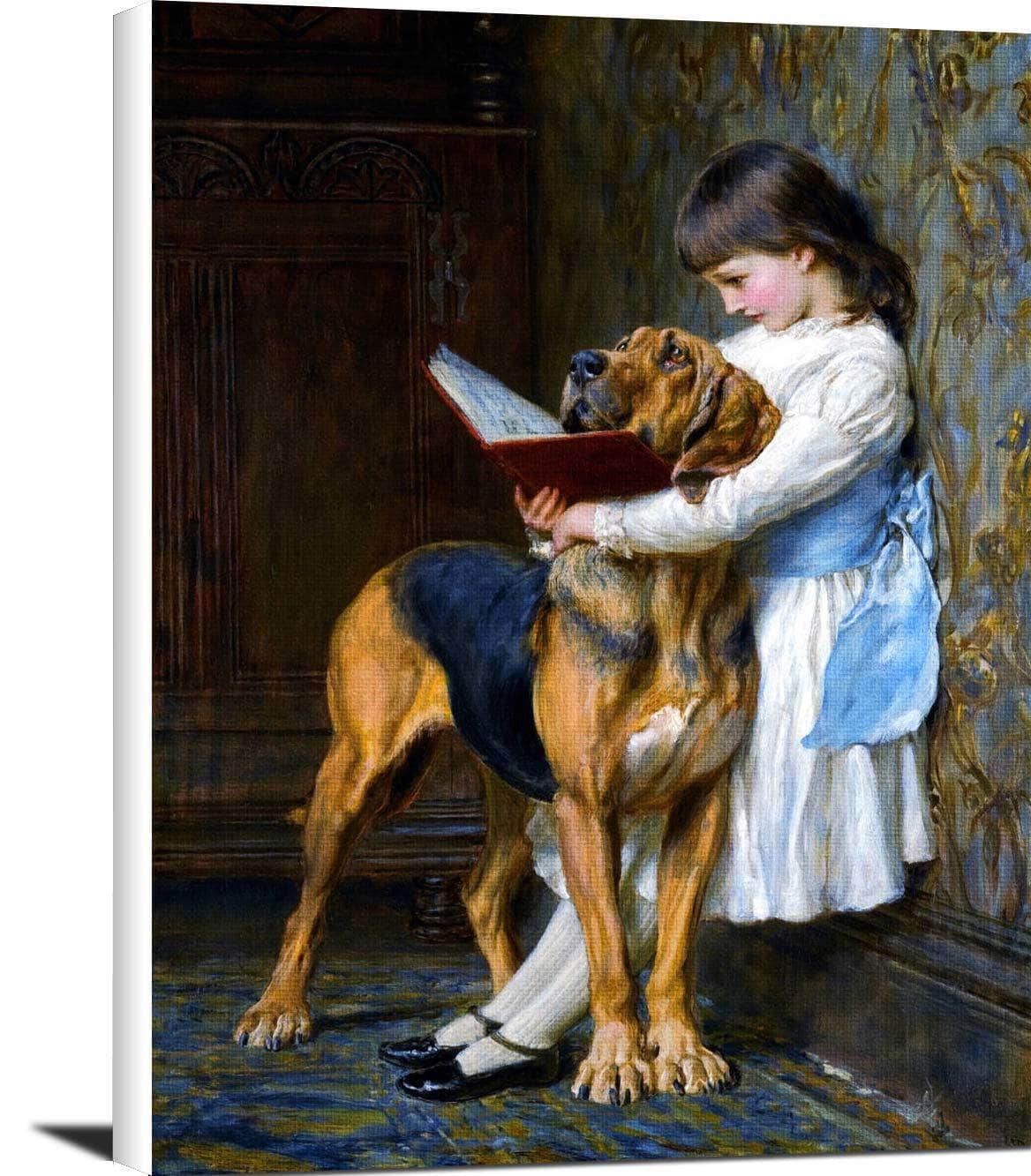 Compulsory Education Painting Briton Riviere Canvas Art Fine Art Print