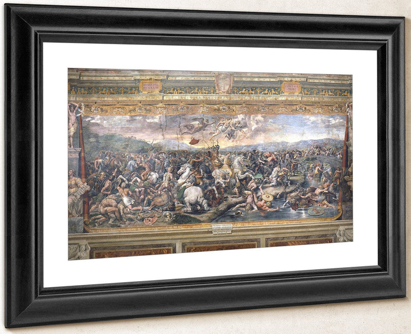 Constantine's Battle At The Milvian Bridge By Raphael Fine Art Print