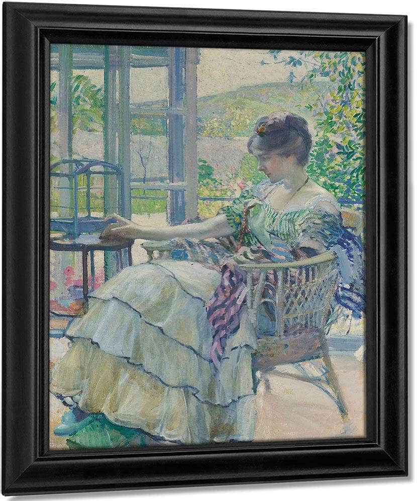 Contemplation (Woman Seated Next To Birdcage) By Richard Edward Miller Fine Art Print