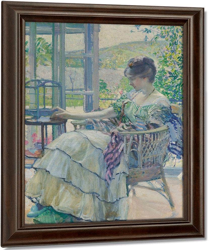 Contemplation (Woman Seated Next To Birdcage) By Richard Edward Miller Fine Art Print