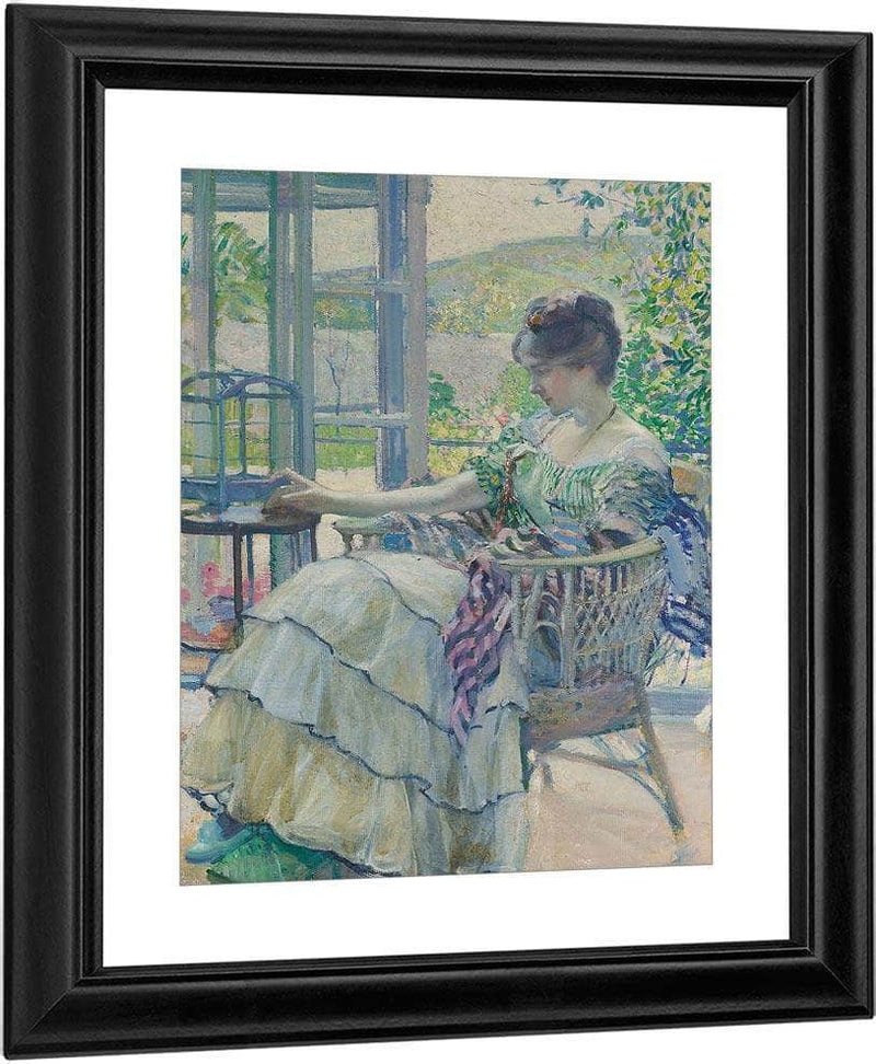 Contemplation (Woman Seated Next To Birdcage) By Richard Edward Miller Fine Art Print