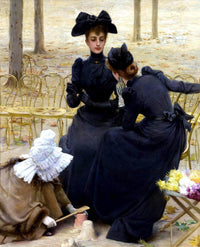 Conversation In The Luxembourg Garden Painting Corcos Canvas Art Fine Art Print