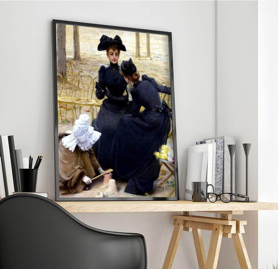 Conversation In The Luxembourg Garden Painting Corcos Canvas Art Fine Art Print