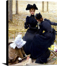 Conversation In The Luxembourg Garden Painting Corcos Canvas Art Fine Art Print