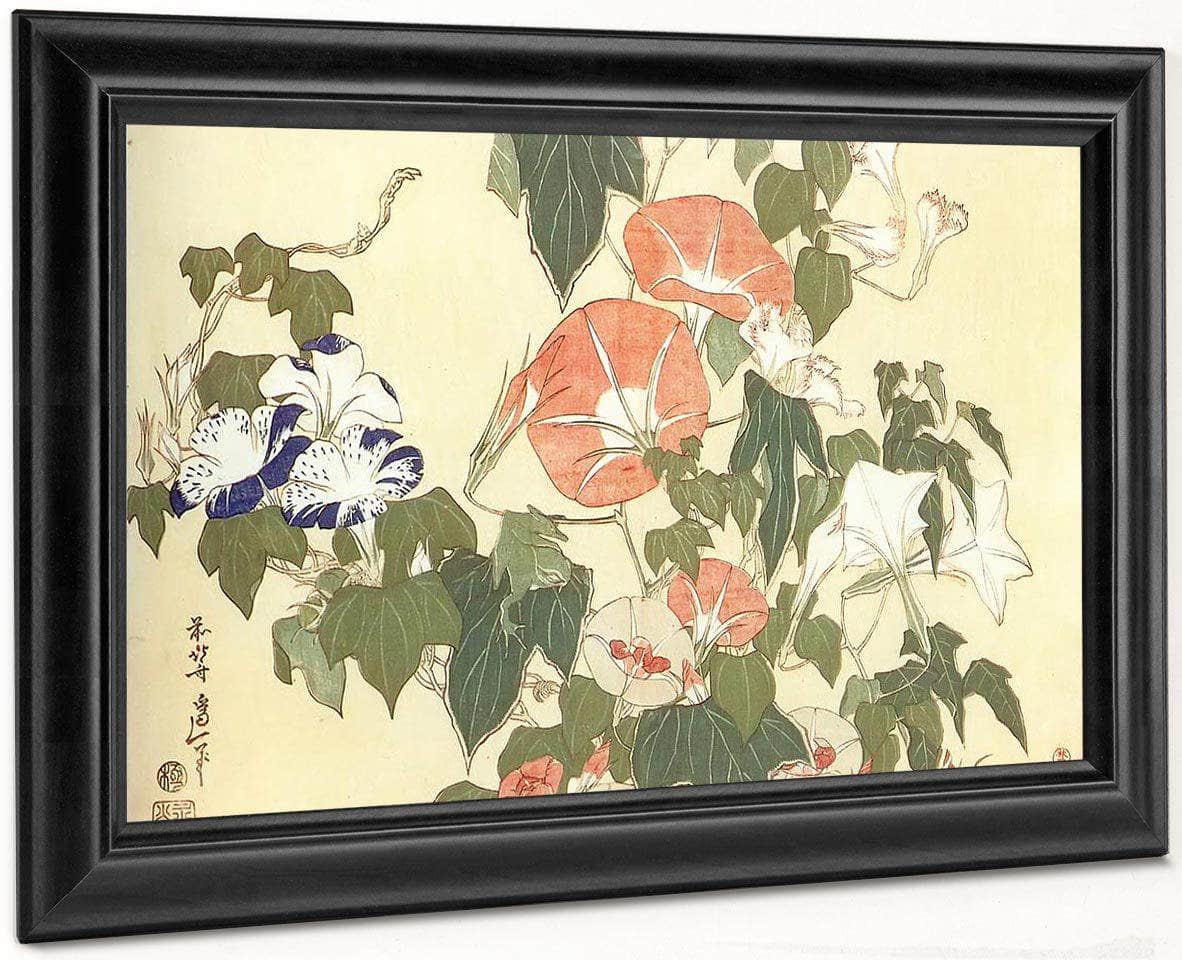 Convolvulus And Tree Frog By Hokusai Fine Art Print