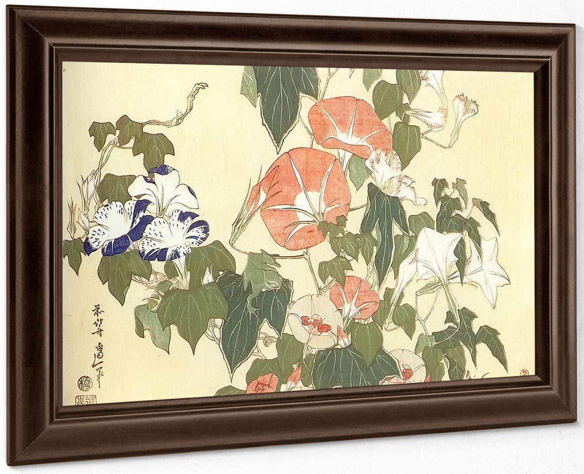 Convolvulus And Tree Frog By Hokusai Fine Art Print