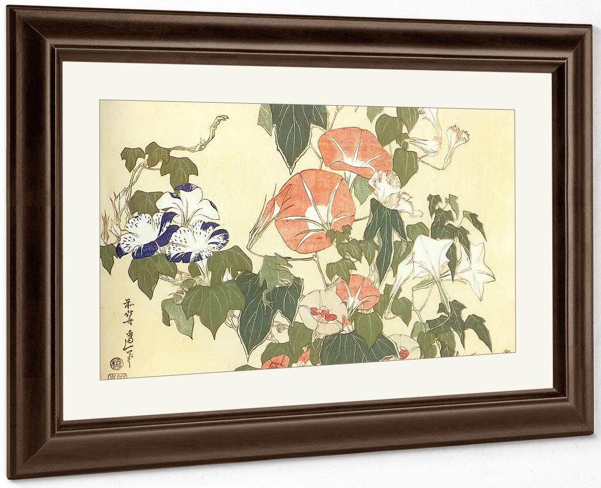 Convolvulus And Tree Frog By Hokusai Fine Art Print