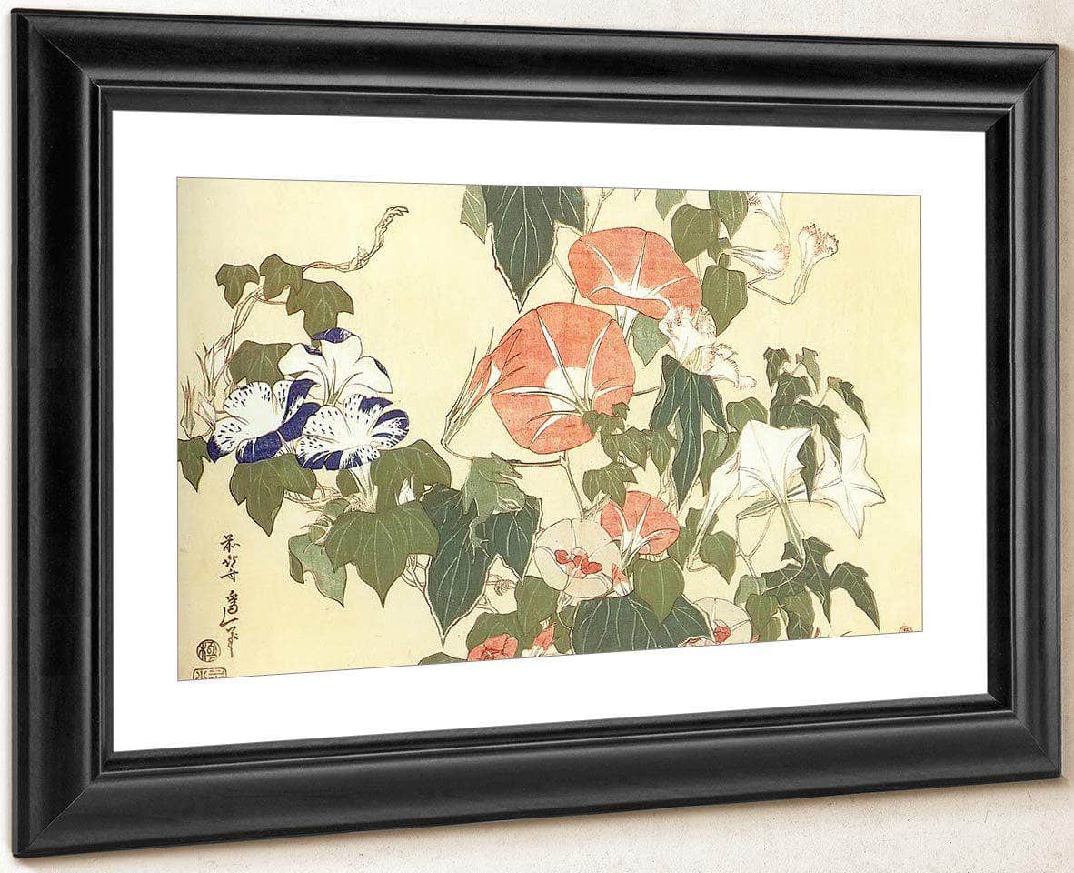 Convolvulus And Tree Frog By Hokusai Fine Art Print