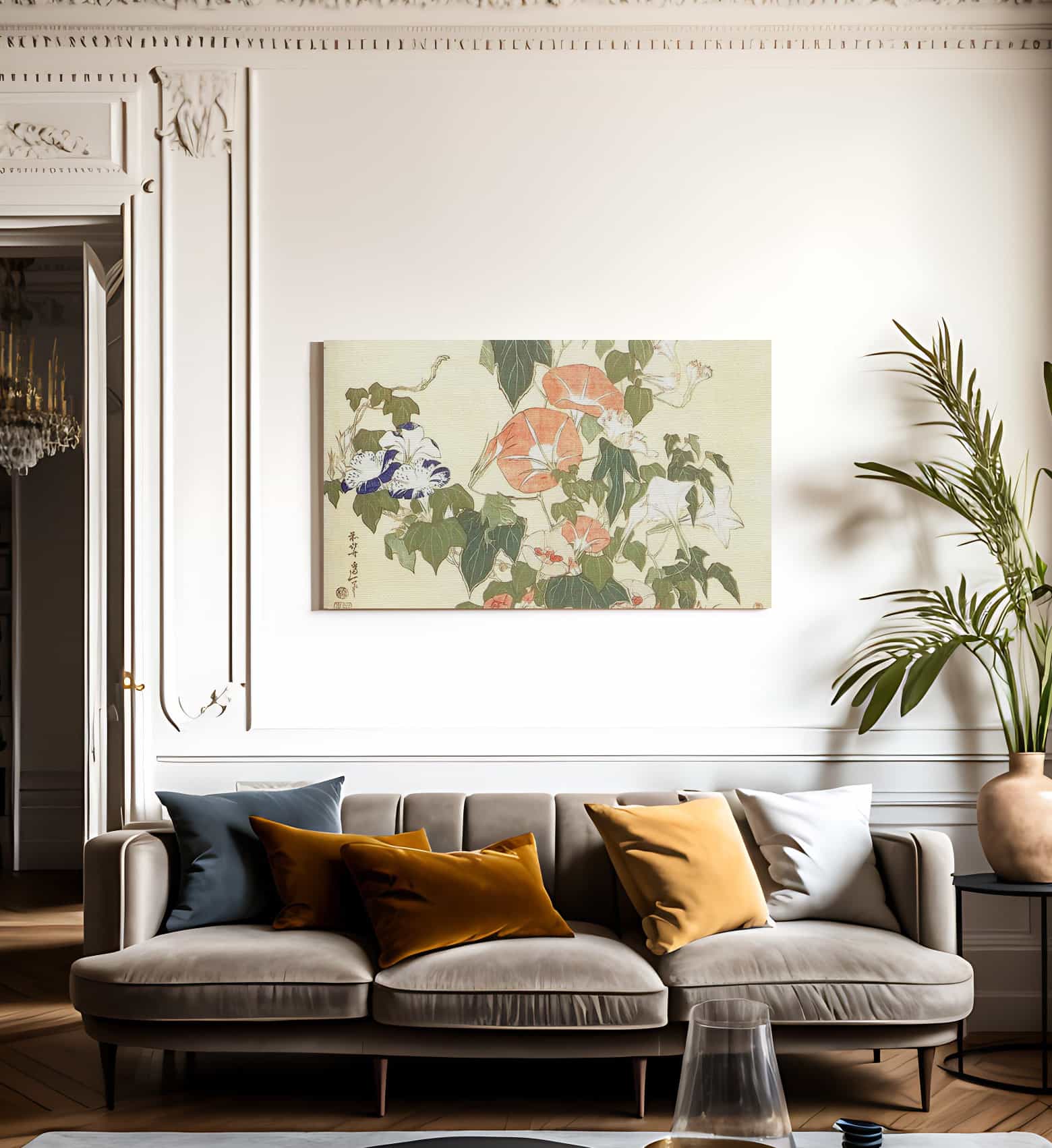 Convolvulus And Tree Frog By Hokusai Fine Art Print
