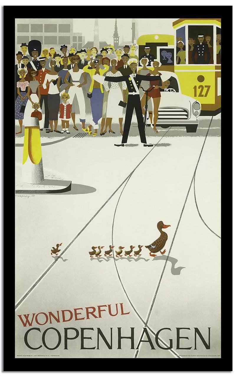 Copenhagen  Vintage Posterb Fine Art Print
