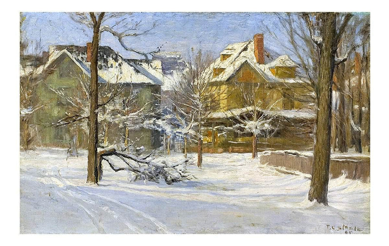 Copy of 16th Street, Indianapolis In Snow By Theodore Clement Steele Canvas Art Fine Art Print