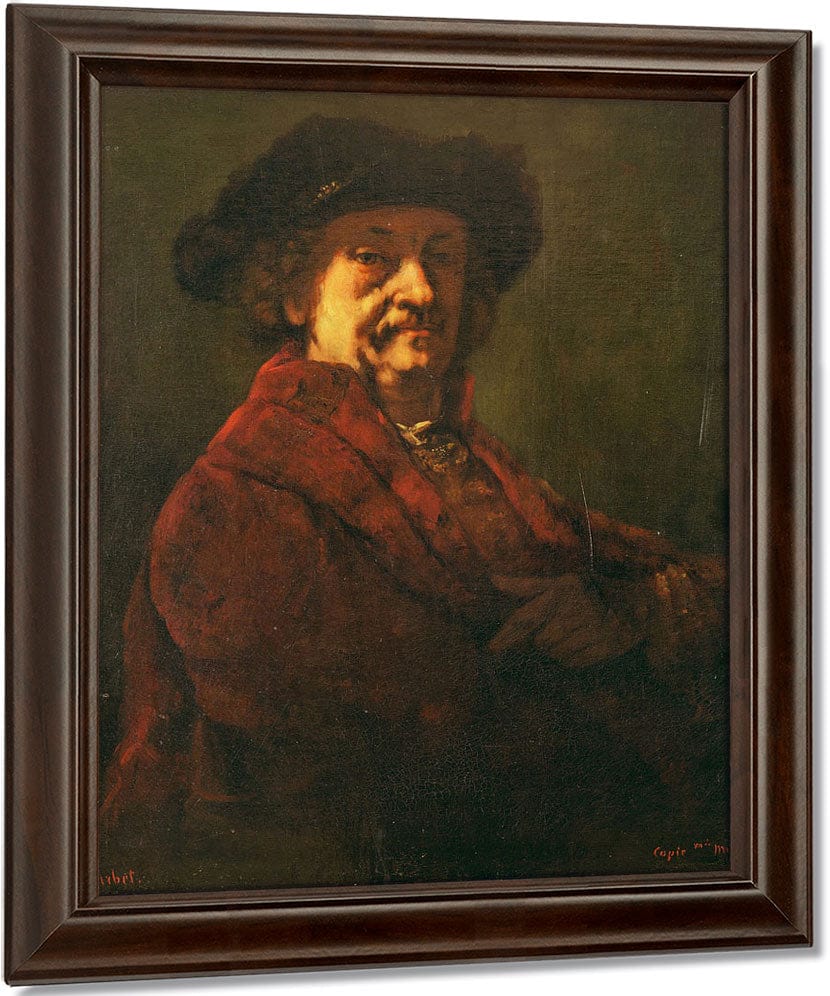 Copy Of A Rembrandt Self Portrait By Jean Desire Gustave Courbet Fine Art Print