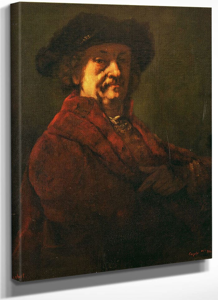 Copy Of A Rembrandt Self Portrait By Jean Desire Gustave Courbet Fine Art Print