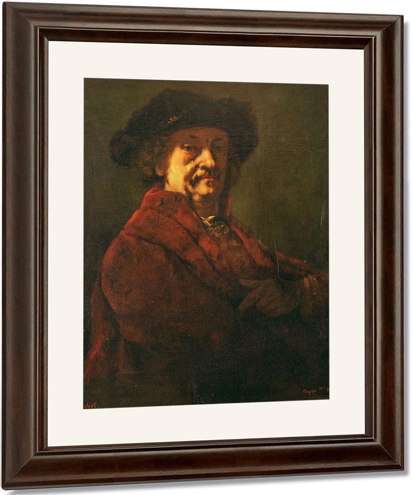 Copy Of A Rembrandt Self Portrait By Jean Desire Gustave Courbet Fine Art Print