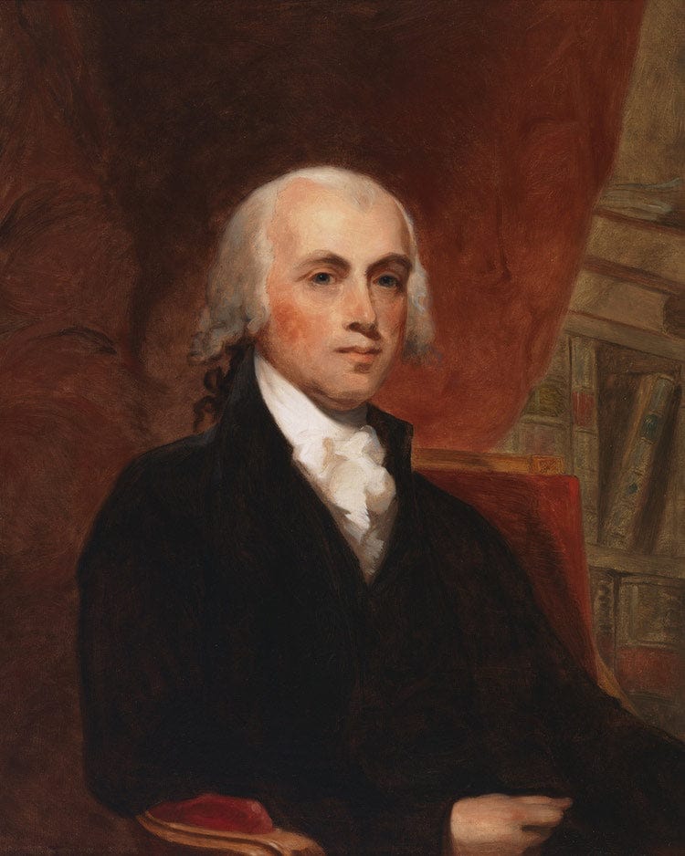 Copy Of James Madison By Gilbert Stuart By Thomas Sully Fine Art Print