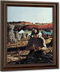 Corn Harvest In The Hill Country By NC Wyeth Fine Art Print