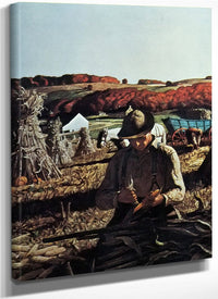 Corn Harvest In The Hill Country By NC Wyeth Fine Art Print