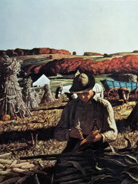 Corn Harvest In The Hill Country By NC Wyeth Fine Art Print