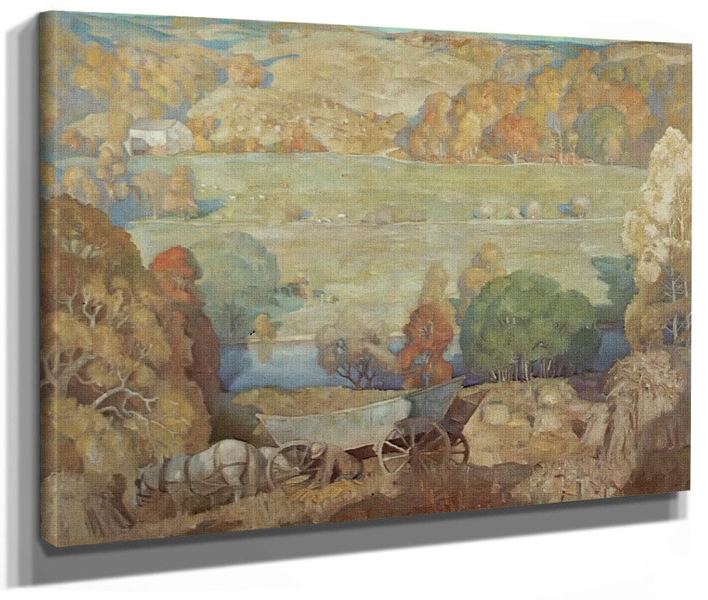 Corn Harvest On The Brandywine By NC Wyeth Fine Art Print