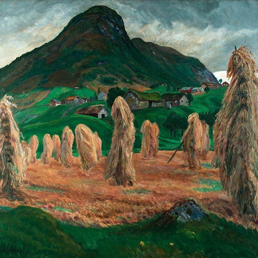 Corn Stook (With Face) (Also Known As Grain Poles) By Nicolai Astrup Fine Art Print