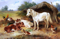 Corner Of Farmyard Painting Walter Hunt Canvas Art Fine Art Print