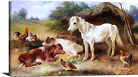 Corner Of Farmyard Painting Walter Hunt Canvas Art Fine Art Print