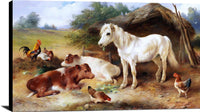 Corner Of Farmyard Painting Walter Hunt Canvas Art Fine Art Print