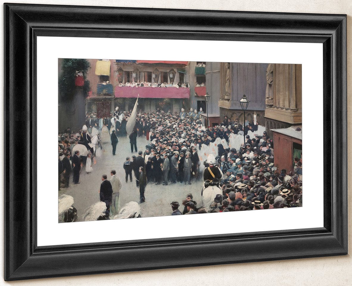 Corpus. Sortida De La Processo De L'esglesia De Santa Maria. Barcelona By Ramon Casas Fine Art Print