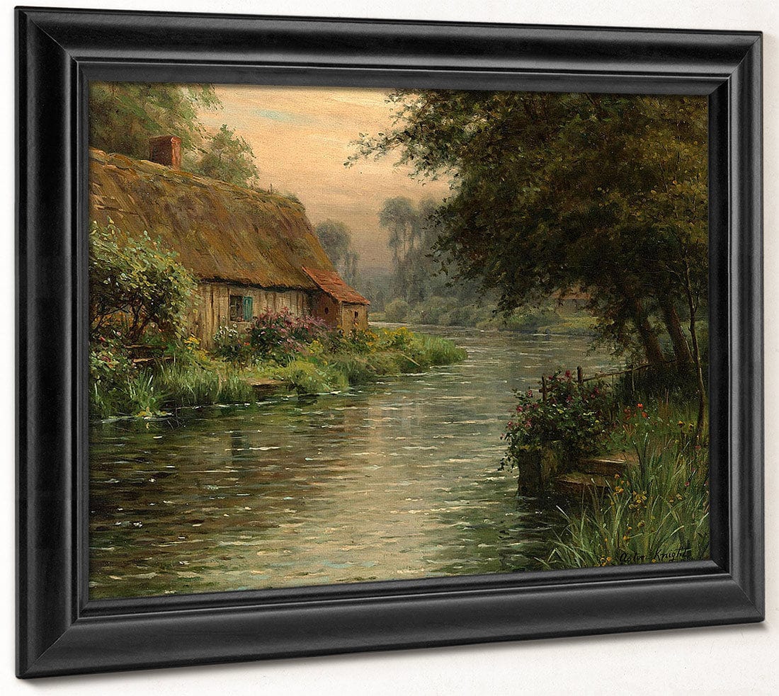 Cottage Along The River By Louis Aston Knight Fine Art Print