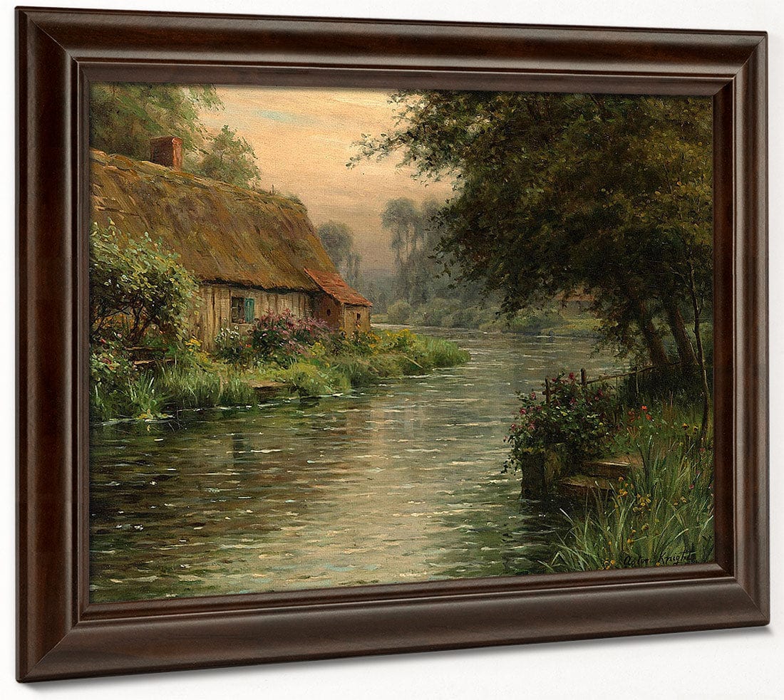 Cottage Along The River By Louis Aston Knight Fine Art Print