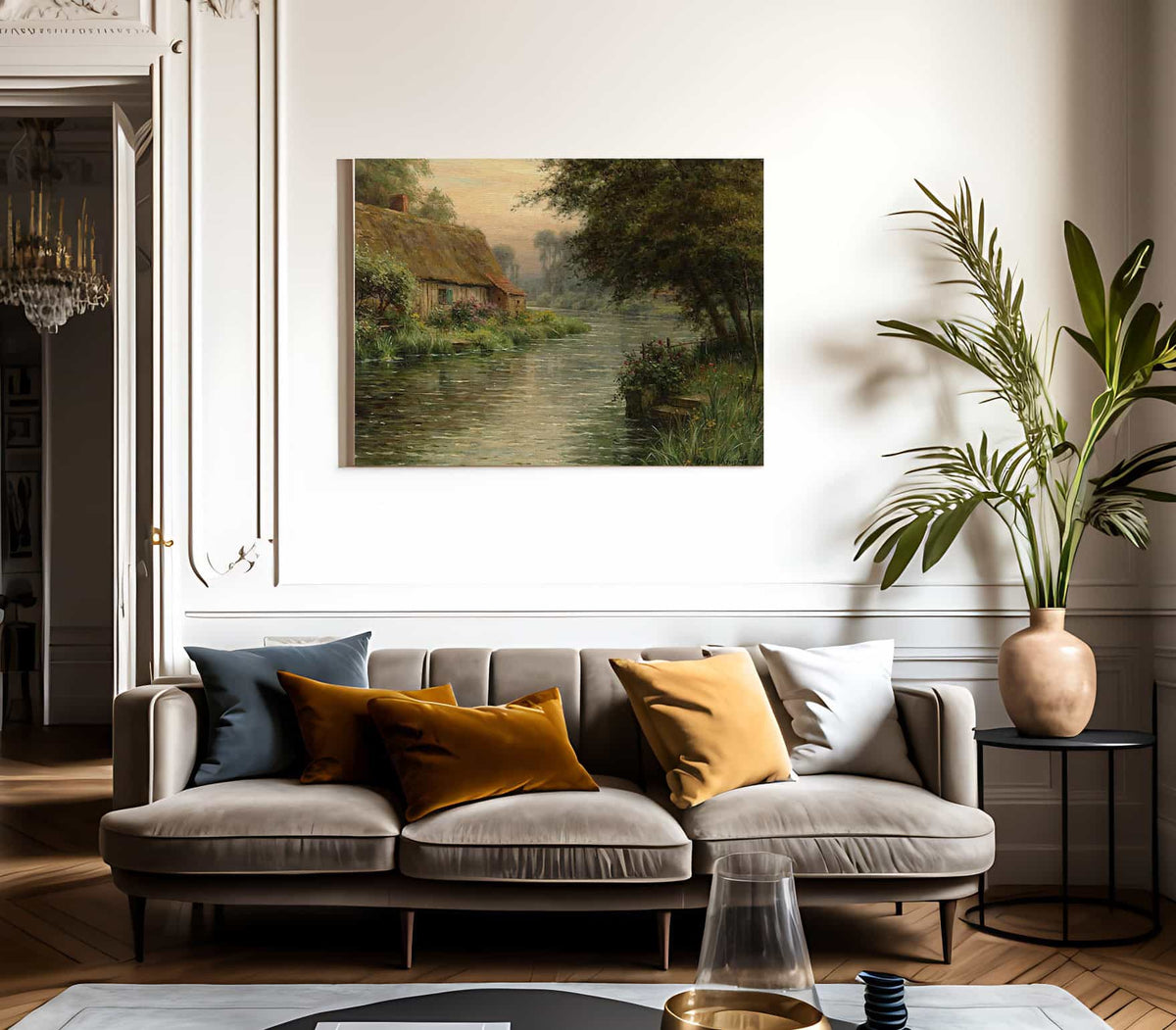 Cottage Along The River By Louis Aston Knight Fine Art Print