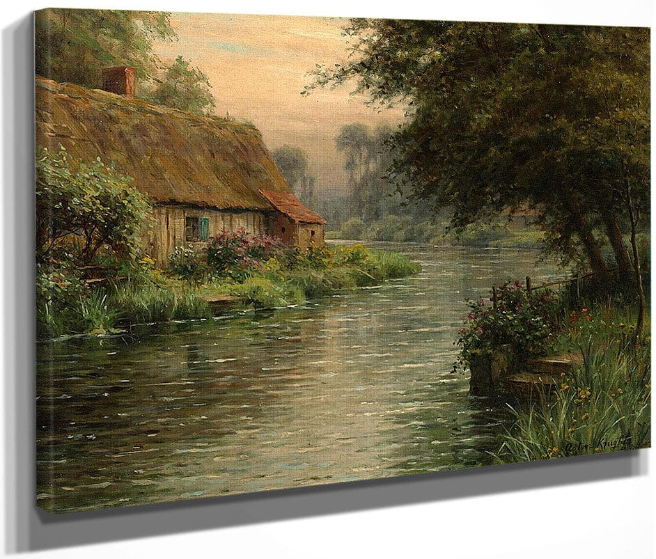 Cottage Along The River By Louis Aston Knight Fine Art Print