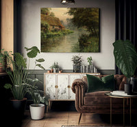 Cottage Along The River By Louis Aston Knight Fine Art Print