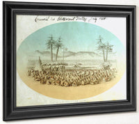 Council In Bitterroot Valley July 1855 By Gustav Sohon Fine Art Print