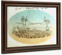 Council In Bitterroot Valley July 1855 By Gustav Sohon Fine Art Print