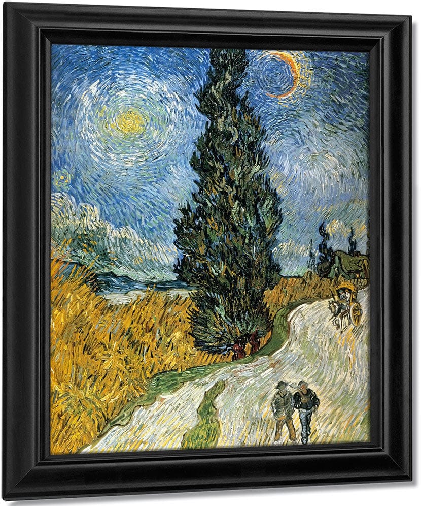 Country Road In Provence By Night By Vincent Van Gogh Fine Art Print