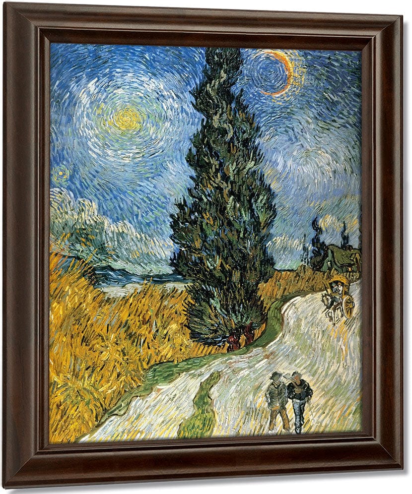 Country Road In Provence By Night By Vincent Van Gogh Fine Art Print