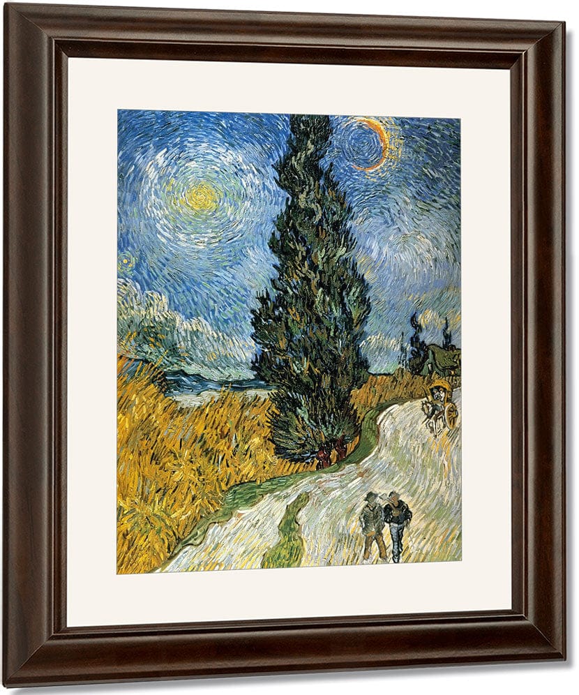 Country Road In Provence By Night By Vincent Van Gogh Fine Art Print