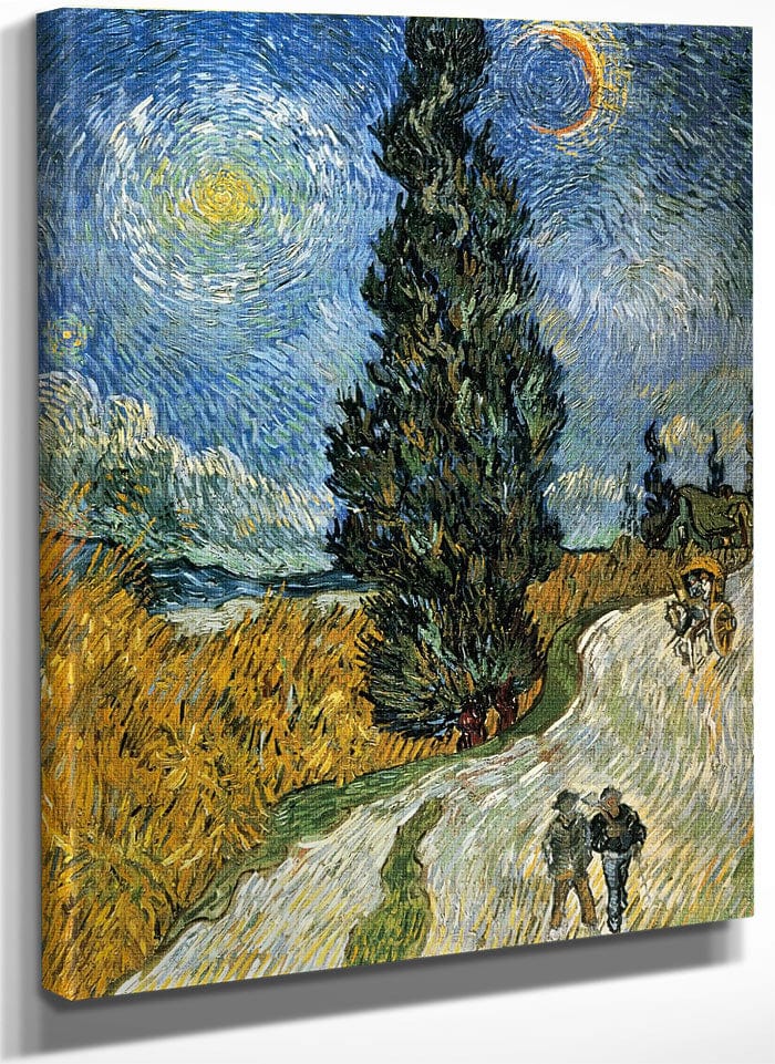 Country Road In Provence By Night By Vincent Van Gogh Fine Art Print