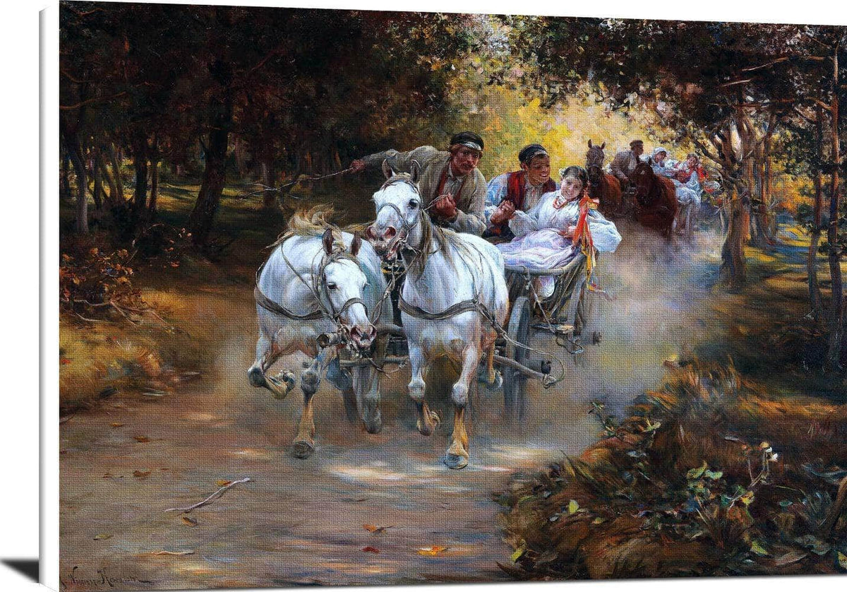Country Wedding Painting Alfred Von Wierusz Kowalski Canvas Art Fine Art Print