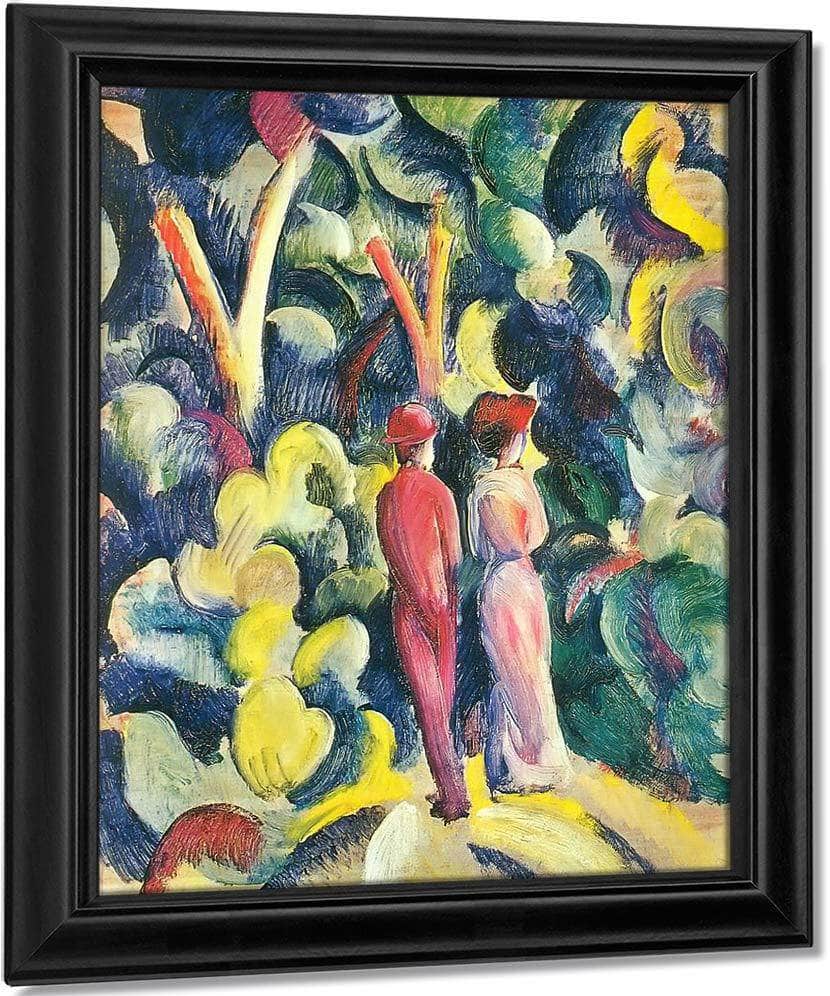 Couple Waking On A Path By August Macke Fine Art Print
