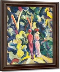 Couple Waking On A Path By August Macke Fine Art Print