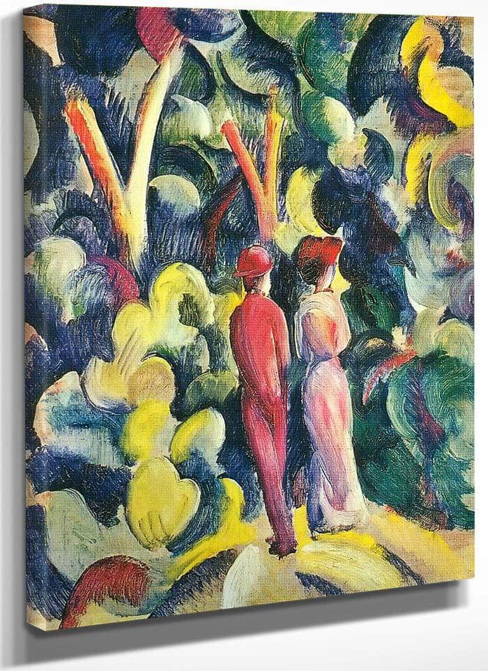 Couple Waking On A Path By August Macke Fine Art Print