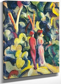 Couple Waking On A Path By August Macke Fine Art Print