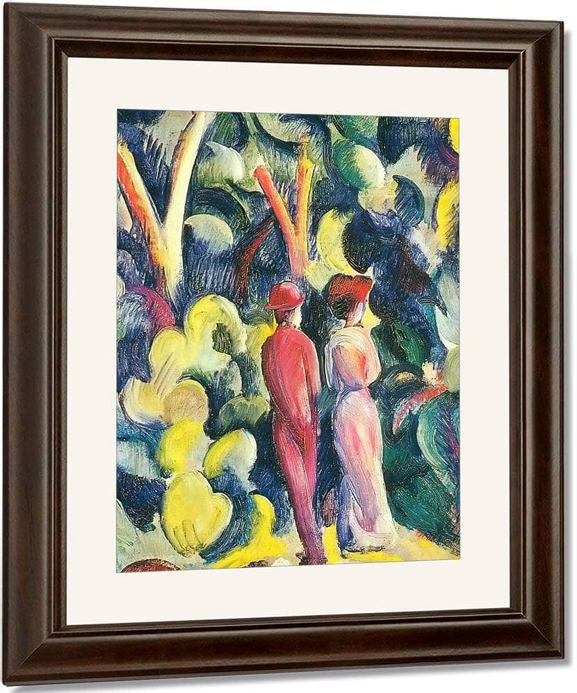 Couple Waking On A Path By August Macke Fine Art Print