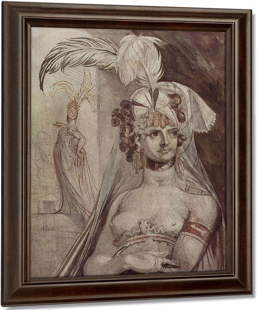 Courtesan With Plume And Veil By Henry Fuseli Fine Art Print