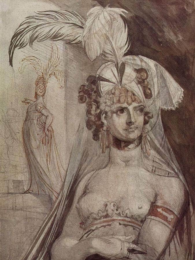 Courtesan With Plume And Veil By Henry Fuseli Fine Art Print