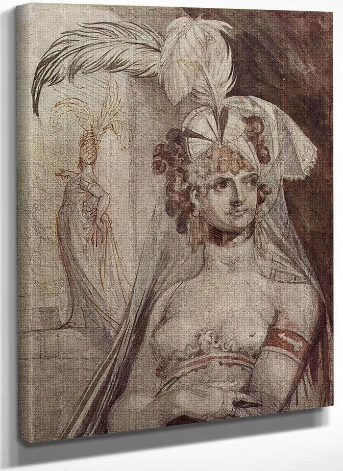 Courtesan With Plume And Veil By Henry Fuseli Fine Art Print