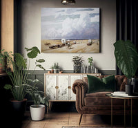 Covered Wagons Heading West By NC Wyeth Fine Art Print